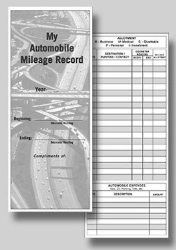 Picture of #AUTO-GN PERSONALIZED AUTO MILEAGE RECORD LOG (GREEN)