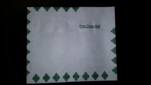 Picture of R1470 TYVEK GREEN FIRST CLASS BORDER 9 X 12 ENVELOPES