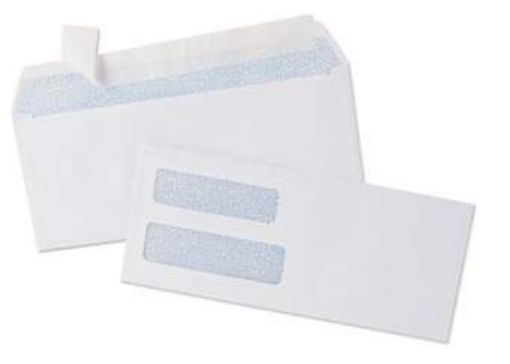Picture of E-2093 DBL WINDOW DRY GUM FLAP WHITE CHECK ENVELOPES