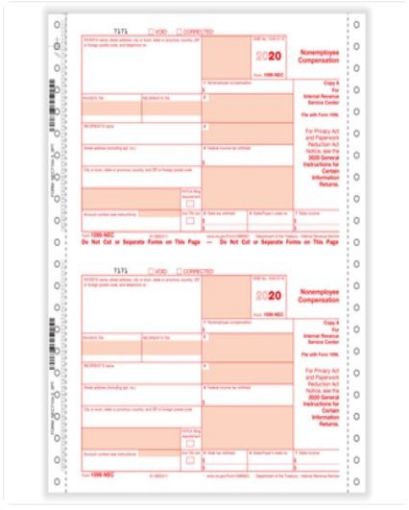 Picture of NEC7154-3 - 1099NEC 3-Part CONTINUOUS FORMS