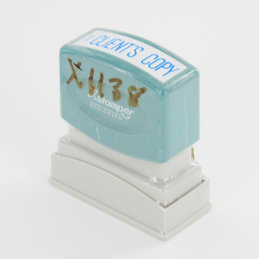 Picture of 1138X "CLIENT'S COPY" PRE-INKED BLUE X-STAMPER