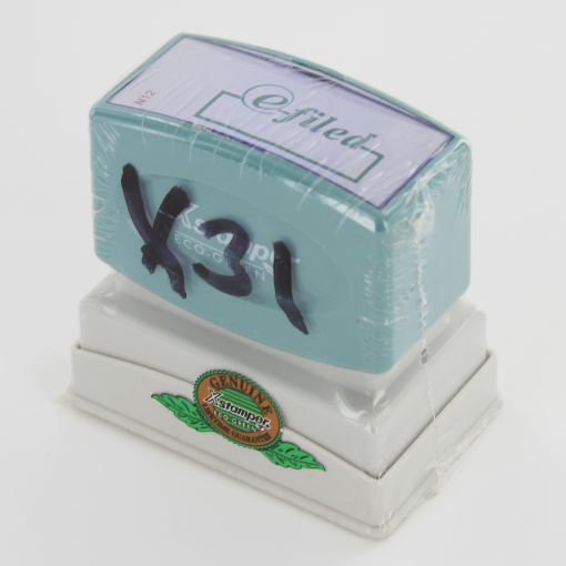 Picture of X31 " E-FILED" PRE-INKED GREEN X-STAMPER