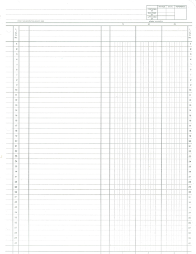 Picture of P553 GREEN-LETTER-3 COL. COLUMNAR PADS