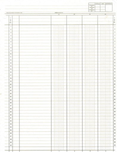 Picture of P554 GREEN-LETTER-4 COL. COLUMNAR PADS