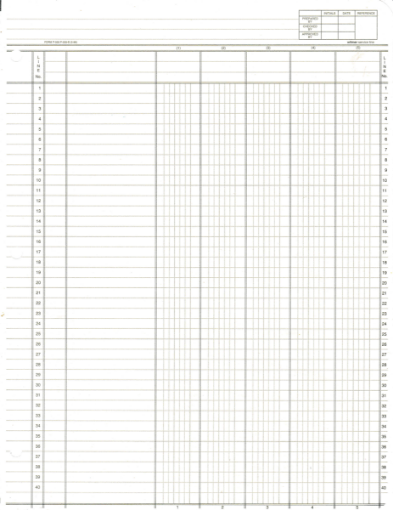 Picture of P555 GREEN-LETTER-5 COL.  COLUMNAR PADS