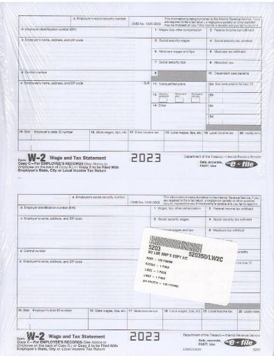 Picture of 5203 | W-2 Employee Copy C or Copy 2