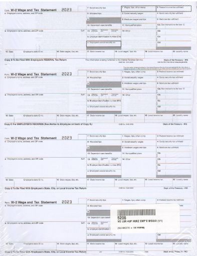 Picture of 5206 | W-2 4-Up Horizontal