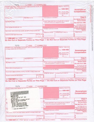 Picture of NEC6105 - 1099 5-PART Printed Pre-Packed Set