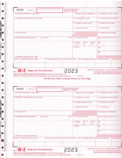 Picture of 9811-4 | W-2 (4 PART) CONTINUOUS FORMS