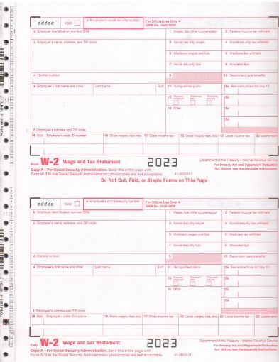 Picture of 9811-4 | W-2 (4 PART) CONTINUOUS FORMS