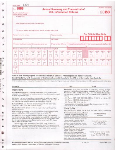 Picture of 1096-2 - 1096 TRANSMITTAL CONTINUOUS FORMS