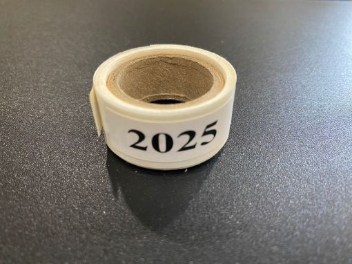 Picture of YEAR-WHT25 -"2025" ROLL OF 50 - WHITE GLOSS