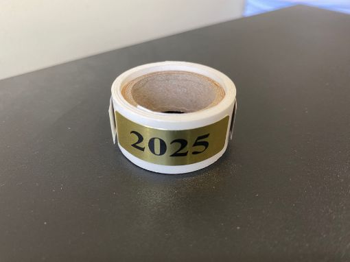 Picture of YEAR-GLD25 -"2025" TAX YEAR LABELS - ROLL OF 50 - GOLD FOIL