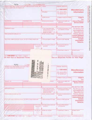 Picture of 6105-1 -1099 5-Part Printed Pre-Packed Set (25)