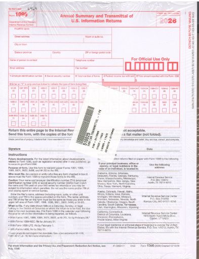 Picture of 5100 | 1096 Federal Annual Summary & Transmittal U.S. Information Returns
