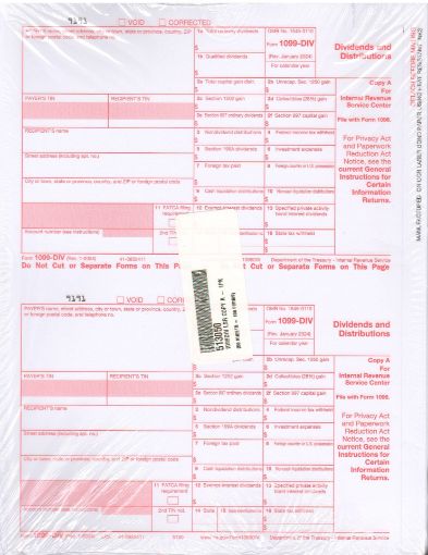 Picture of 5130 | 1099-DIV Federal Copy A (Red)  2-Up Format