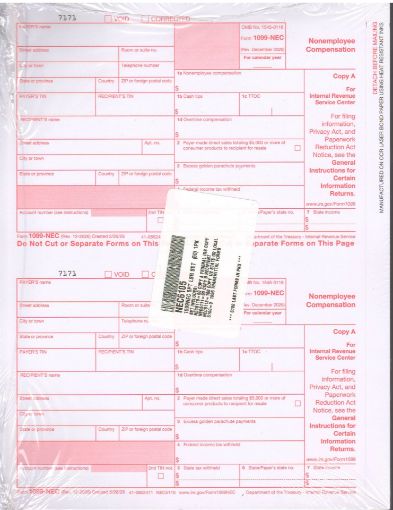 Picture of NEC6105 - 1099 5-PART Printed Pre-Packed Set
