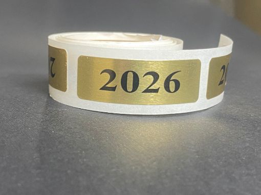 Picture of YEAR-GLD26  - "2026" TAX YEAR LABELS - ROLL OF 50 - GOLD FOIL